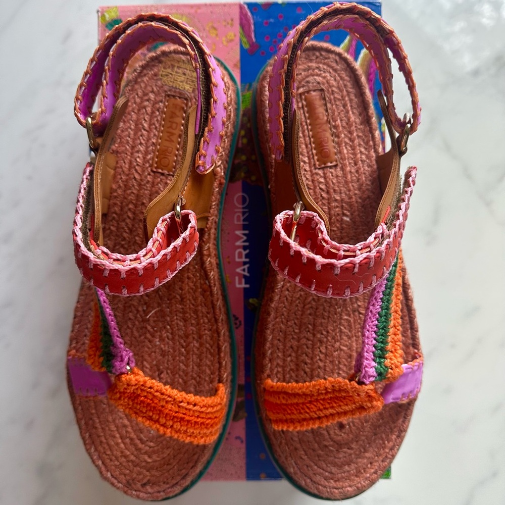 FARM Rio Multicoloured Sandals with Woven Design